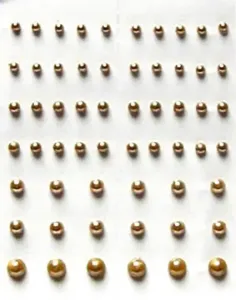 Gold self-adhesive Pearls, 58 pieces